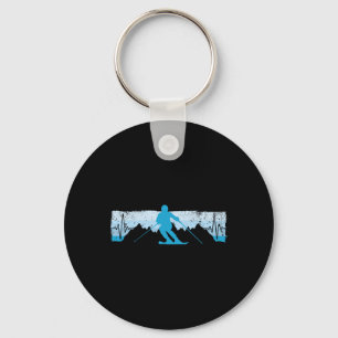 Skiing Heartbeat Ski Gift For Skiers Key Ring