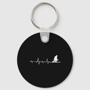 Skiing Heartbeat Skier Life Extreme Winter Sports Key Ring