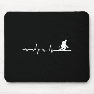 Skiing Heartbeat Skier Life Extreme Winter Sports Mouse Mat