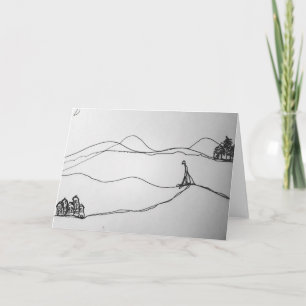 Skiing Holiday Sketch Card