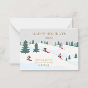 Skiing Holidays Personalised Merry Christmas Card
