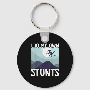 Skiing I Do My Own Stunts Skier Winter Sports  Key Ring