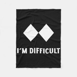Skiing I'm Difficult Ski Snowboard Fleece Blanket
