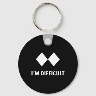 Skiing I'm Difficult Ski Snowboard Key Ring