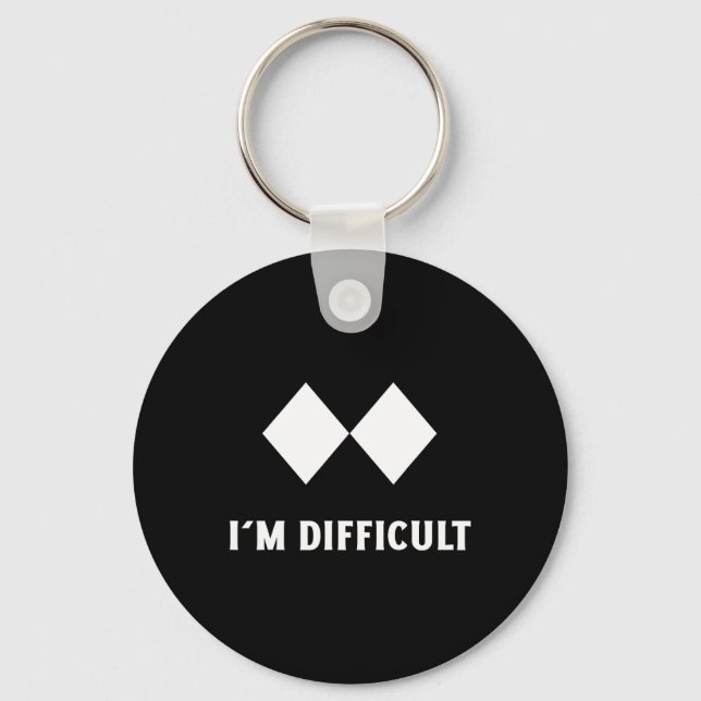 Skiing I'm Difficult Ski Snowboard  Key Ring (Front)