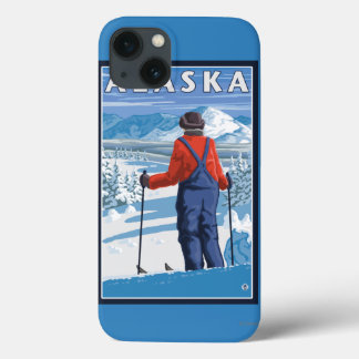 Skiing in Alaska Vintage Travel Poster iPhone 13 Case