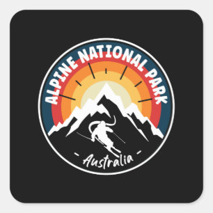 Skiing In Alpine National Park Australia Square Sticker