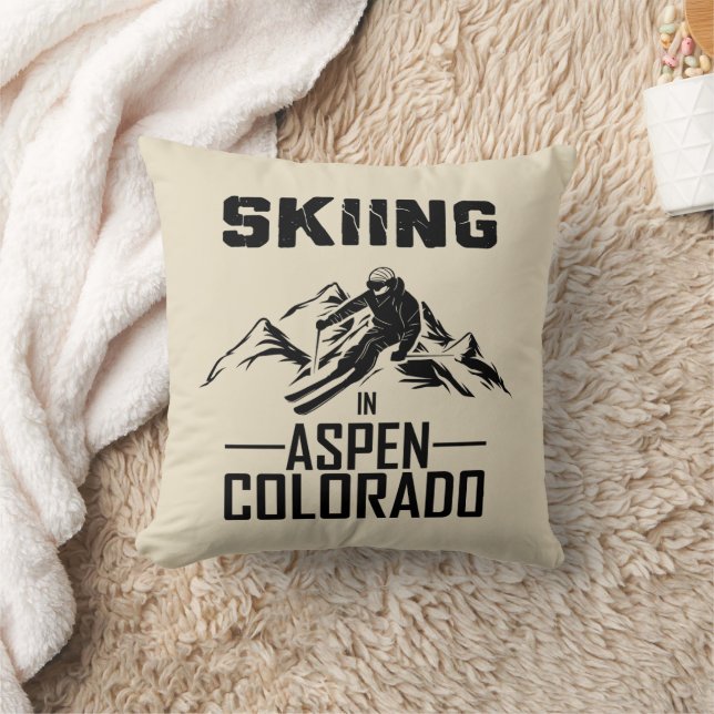 Skiing in Aspen Colorado  Cushion (Blanket)