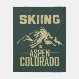 Skiing in Aspen Colorado Fleece Blanket