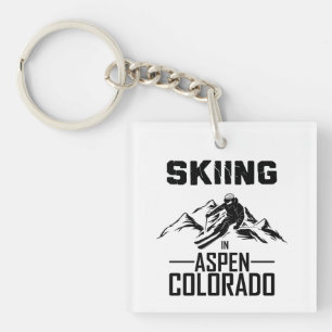 Skiing in Aspen Colorado  Key Ring
