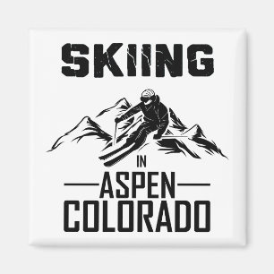Skiing in Aspen Colorado Magnet