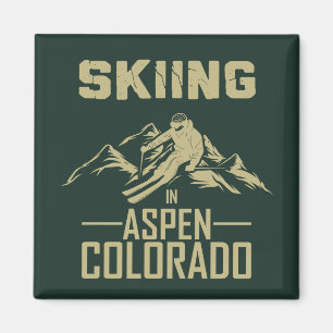 Skiing in Aspen Colorado Magnet