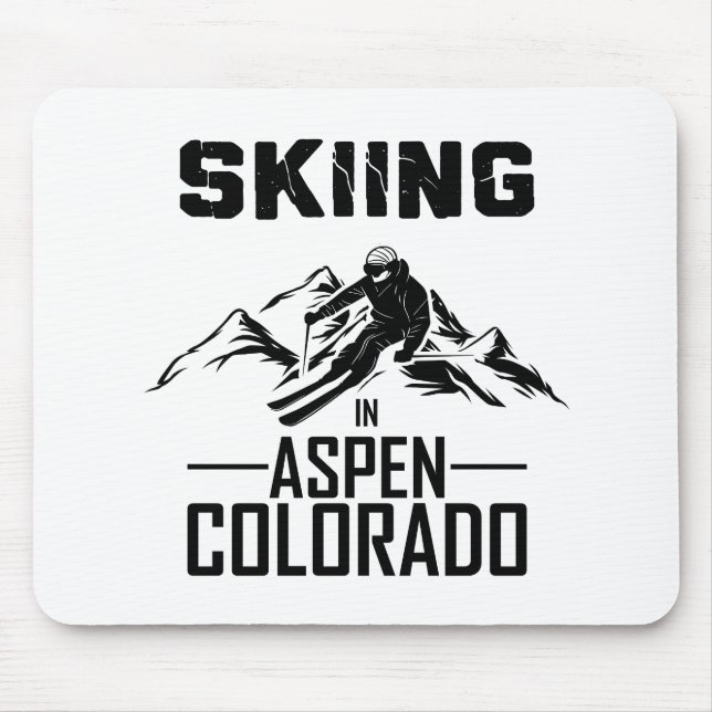 Skiing in Aspen Colorado  Mouse Mat (Front)