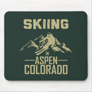 Skiing in Aspen Colorado Mouse Mat