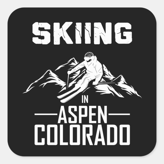 Skiing in Aspen Colorado  Square Sticker (Front)
