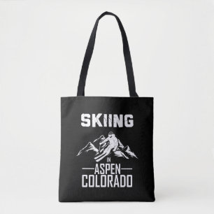 Skiing in Aspen Colorado Tote Bag