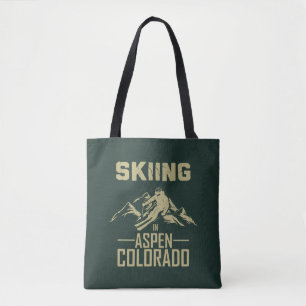 Skiing in Aspen Colorado Tote Bag