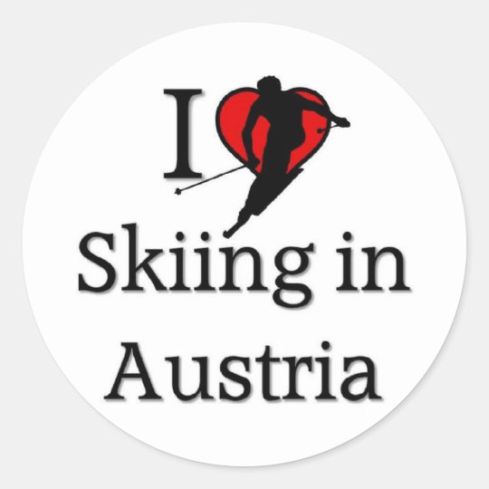 Skiing in Austria Classic Round Sticker