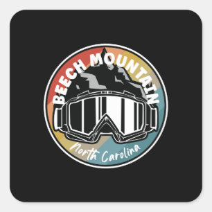 Skiing In Beech Mountain North Carolina Square Sticker