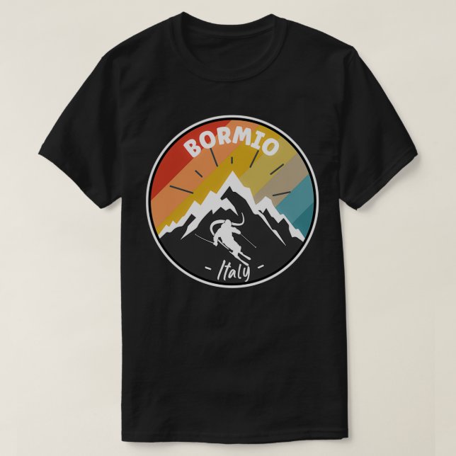 Skiing In Bormio Italy T-Shirt (Design Front)