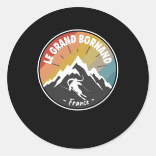 Skiing In France Le Grand Bornand Classic Round Sticker