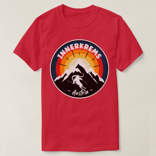 Skiing In Innerkrems Austria Vintage T-Shirt (Design Front)