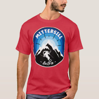 Skiing In Mittersill Austria Blue T-Shirt