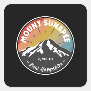 Skiing In Mount Sunapee - New Hampshire Square Sticker