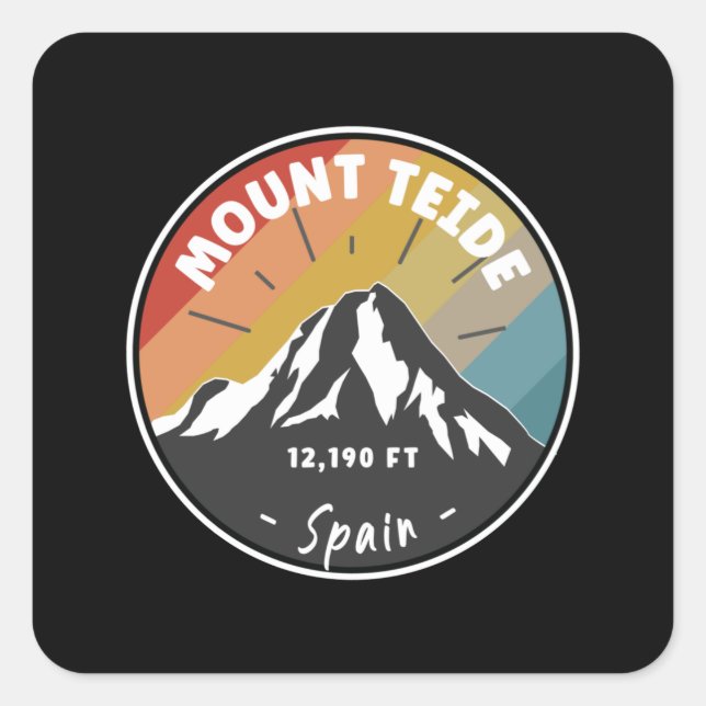 Skiing In Mount Teide - Spain Square Sticker (Front)