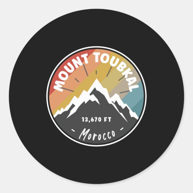 Skiing In Mount Toubkal - Morocco Classic Round Sticker (Front)
