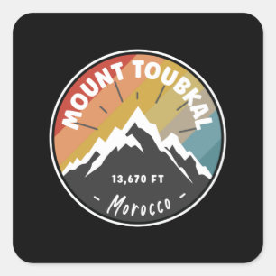 Skiing In Mount Toubkal - Morocco Square Sticker