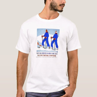 Skiing in NewYork Vintage Poster T-Shirt