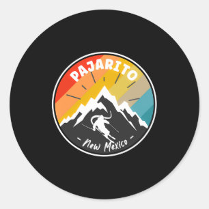 Skiing In Pajarito New Mexico Classic Round Sticker