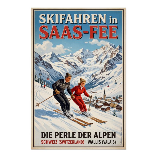 Skiing in Saas-Fee  Poster (Front)