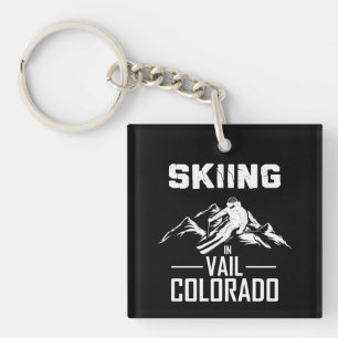 Skiing in Vail Colorado Key Ring
