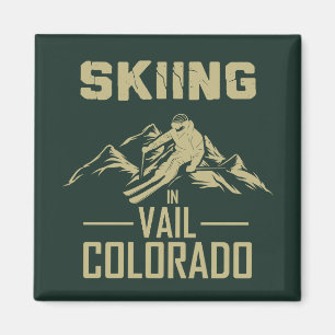 Skiing in Vail Colorado Magnet