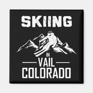 Skiing in Vail Colorado Magnet