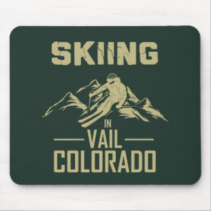 Skiing in Vail Colorado Mouse Mat