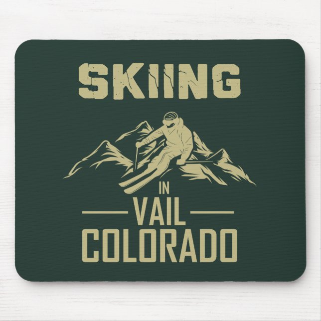 Skiing in Vail Colorado Mouse Mat (Front)