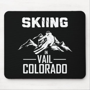 Skiing in Vail Colorado Mouse Mat
