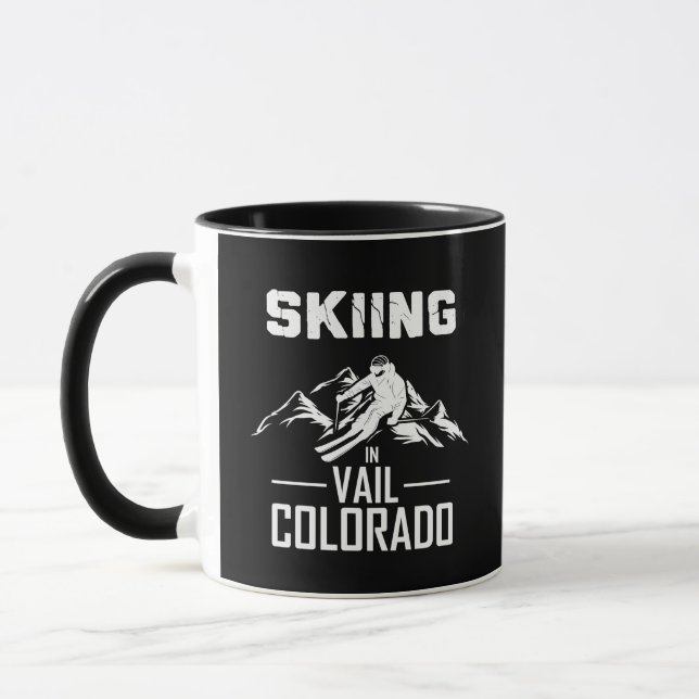 Skiing in Vail Colorado Mug (Left)