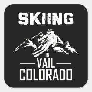 Skiing in Vail Colorado Square Sticker