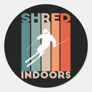 Skiing Indoors Unique Ski Design  Classic Round Sticker