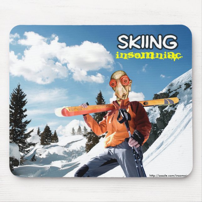 Skiing Insomniac Mouse Mat (Front)