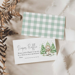 Skiing Into Parenthood Baby Shower Diaper Raffle Enclosure Card