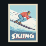 Skiing Is Believing Retro Print Postcard<br><div class="desc">Feel the thrill of the slopes with the "Skiing Is Believing" retro poster by Anderson Design Group. This vibrant artwork features a skier speeding downhill,  capturing the dynamic energy of winter sports. Perfect for ski enthusiasts,  winter homes,  or sporty décor.</div>