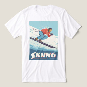 Skiing Is Believing Retro Print Tri-Blend Shirt