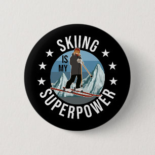 Skiing Is My Superpower 6 Cm Round Badge