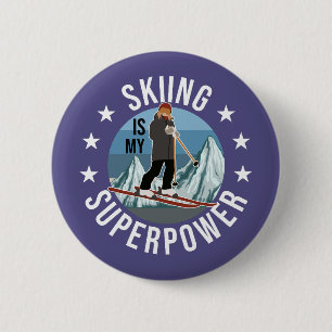 Skiing Is My Superpower 6 Cm Round Badge
