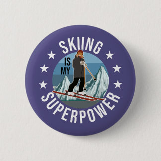 Skiing Is My Superpower 6 Cm Round Badge